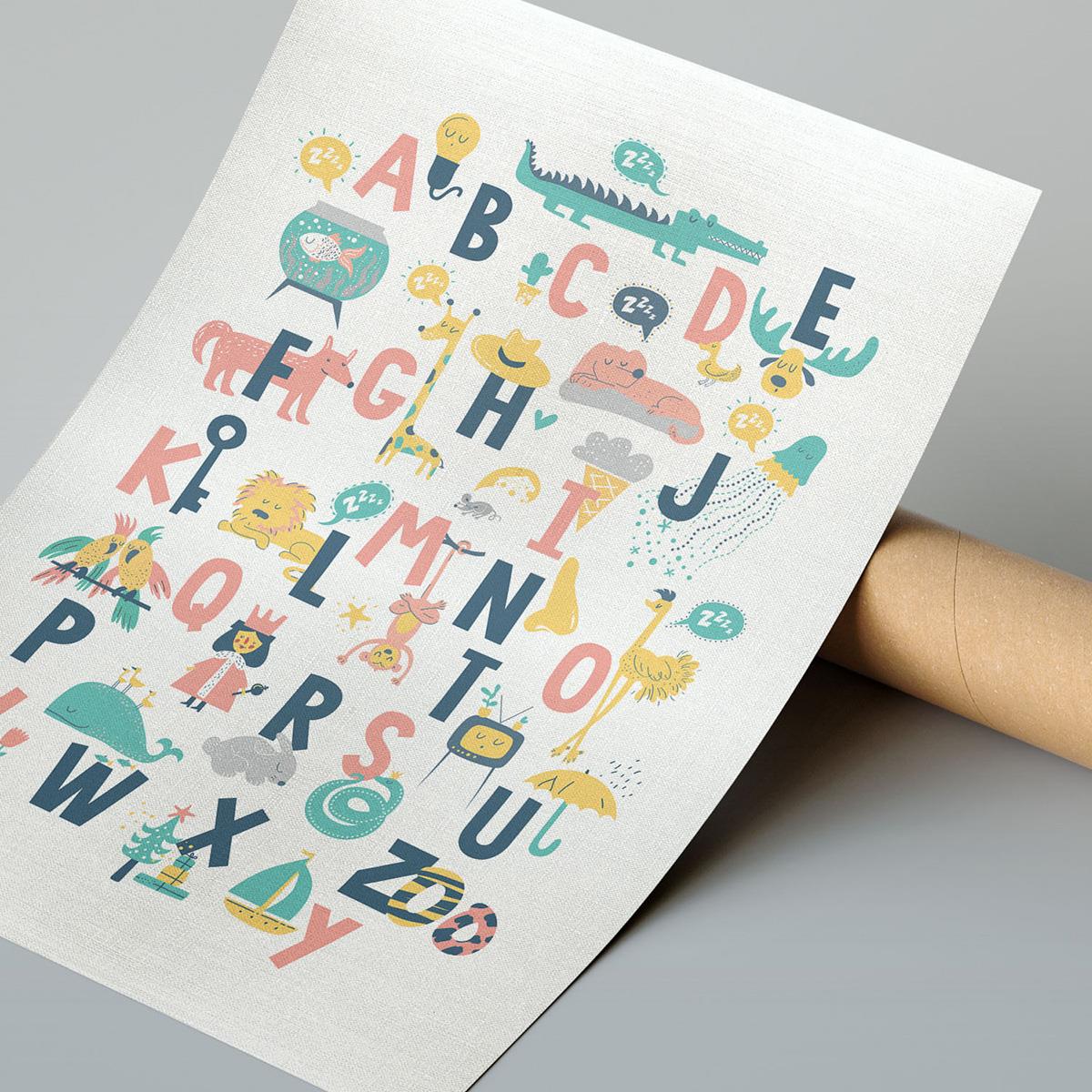 Alfabe Çerçeveli Poster