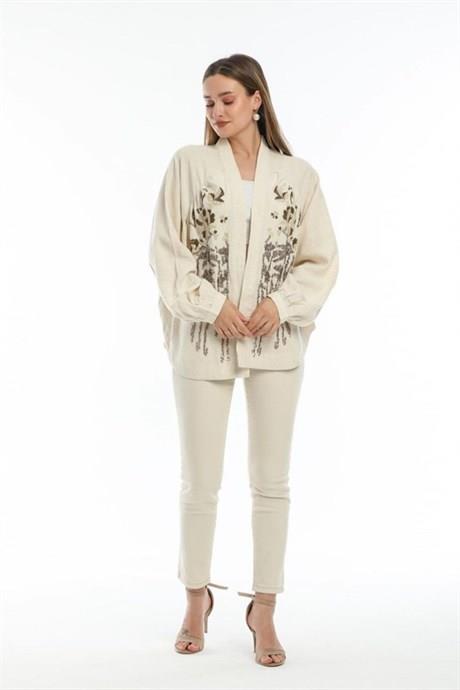 Çiçek İşlemeli Kimono