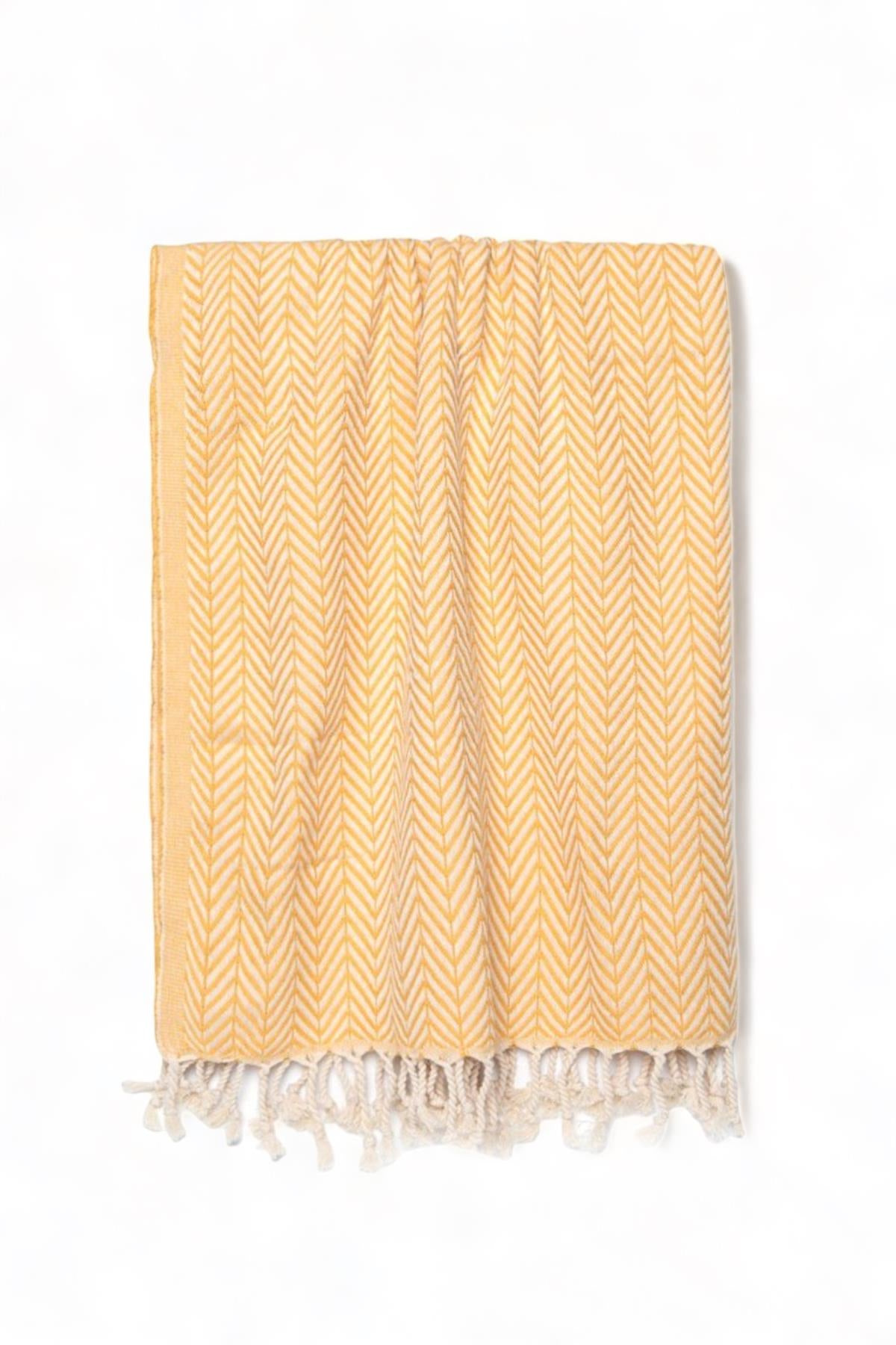 Damla Desenli Peştamal Hardal