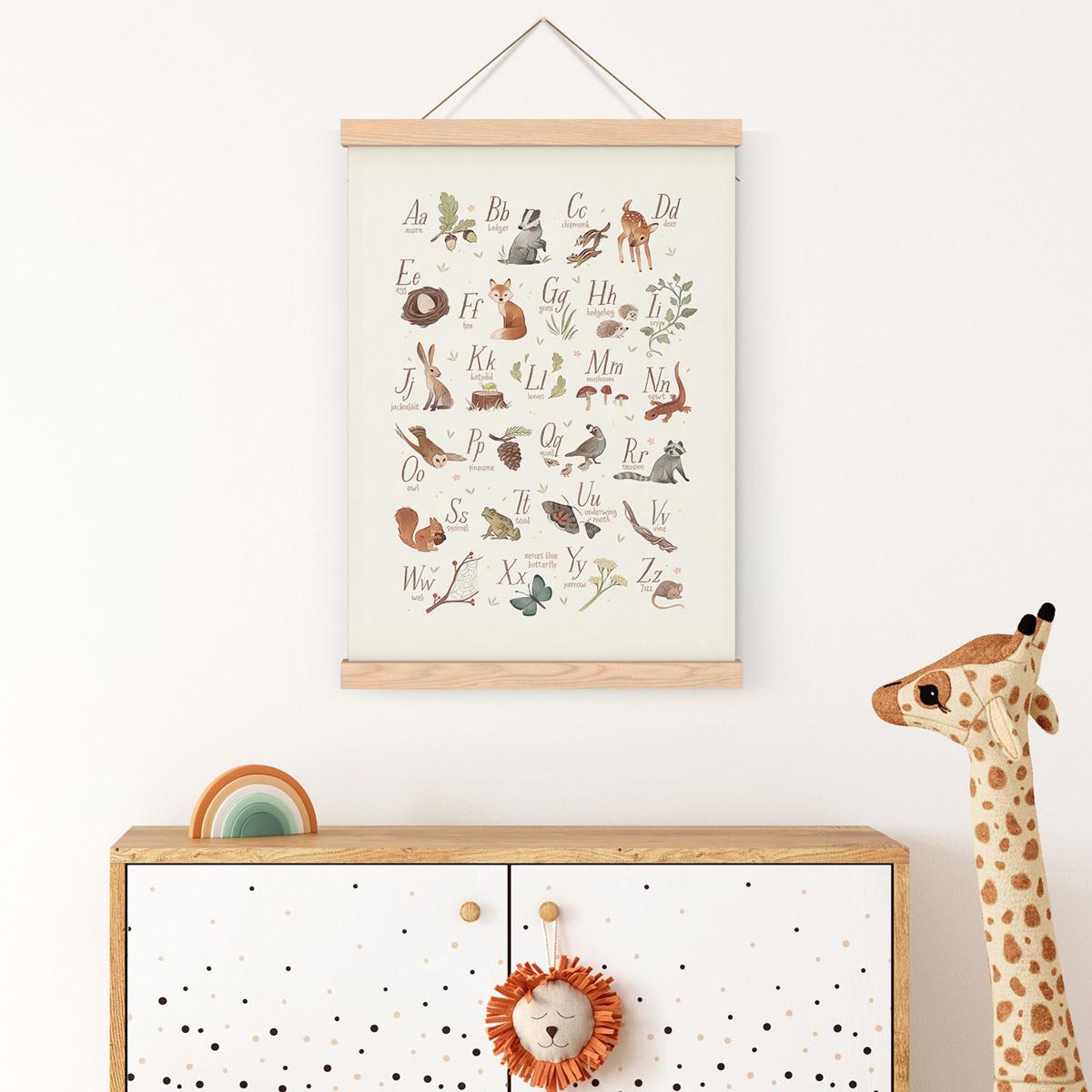 Doğa ve Alfabe Çerçeveli Poster