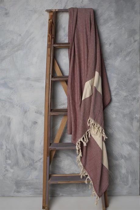 Elmas Desenli Çift Kişilik Pike Bordo