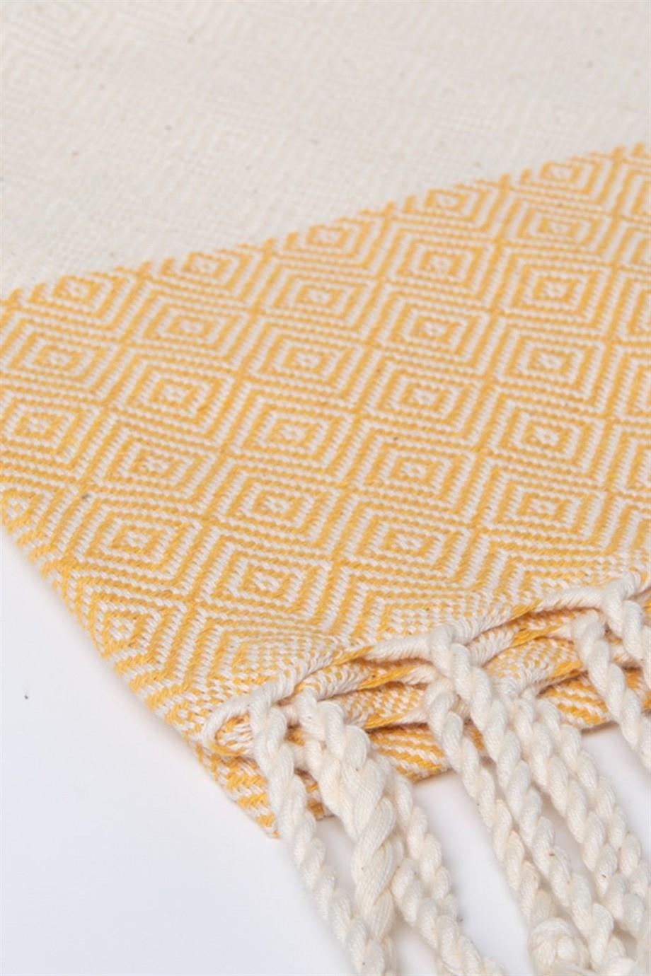 Elmas Desenli Mutfak Havlusu Hardal