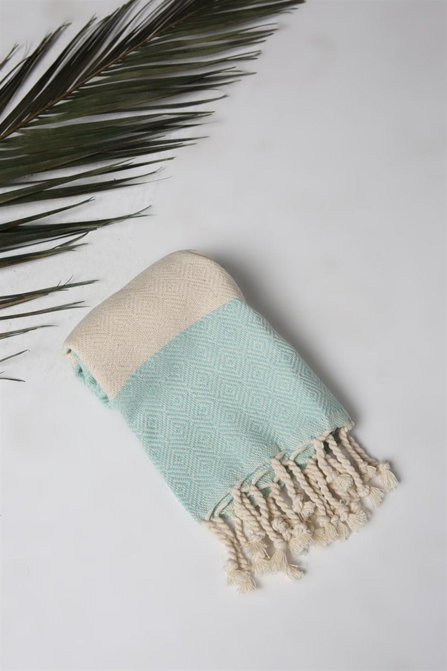 Elmas Desenli Mutfak Havlusu Mint Yeşili