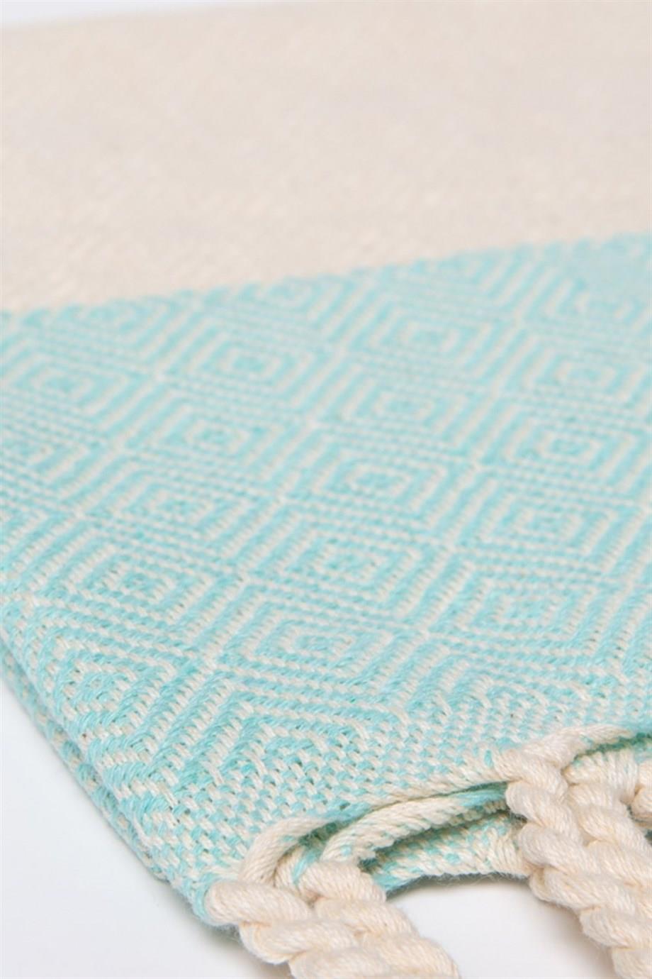 Elmas Desenli Mutfak Havlusu Mint Yeşili