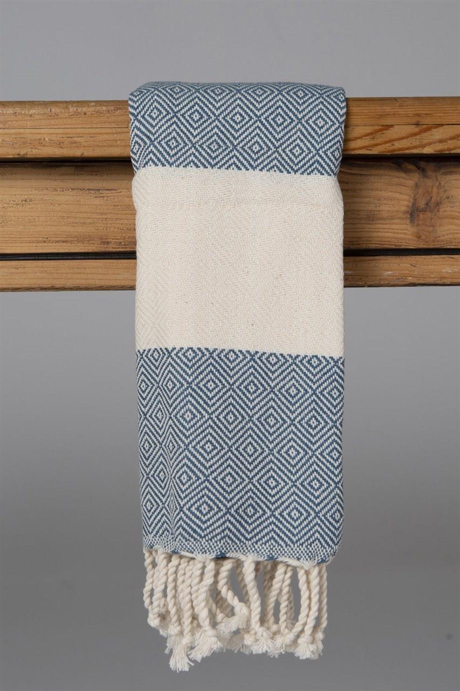 Elmas Desenli Mutfak Havlusu Petrol Mavisi