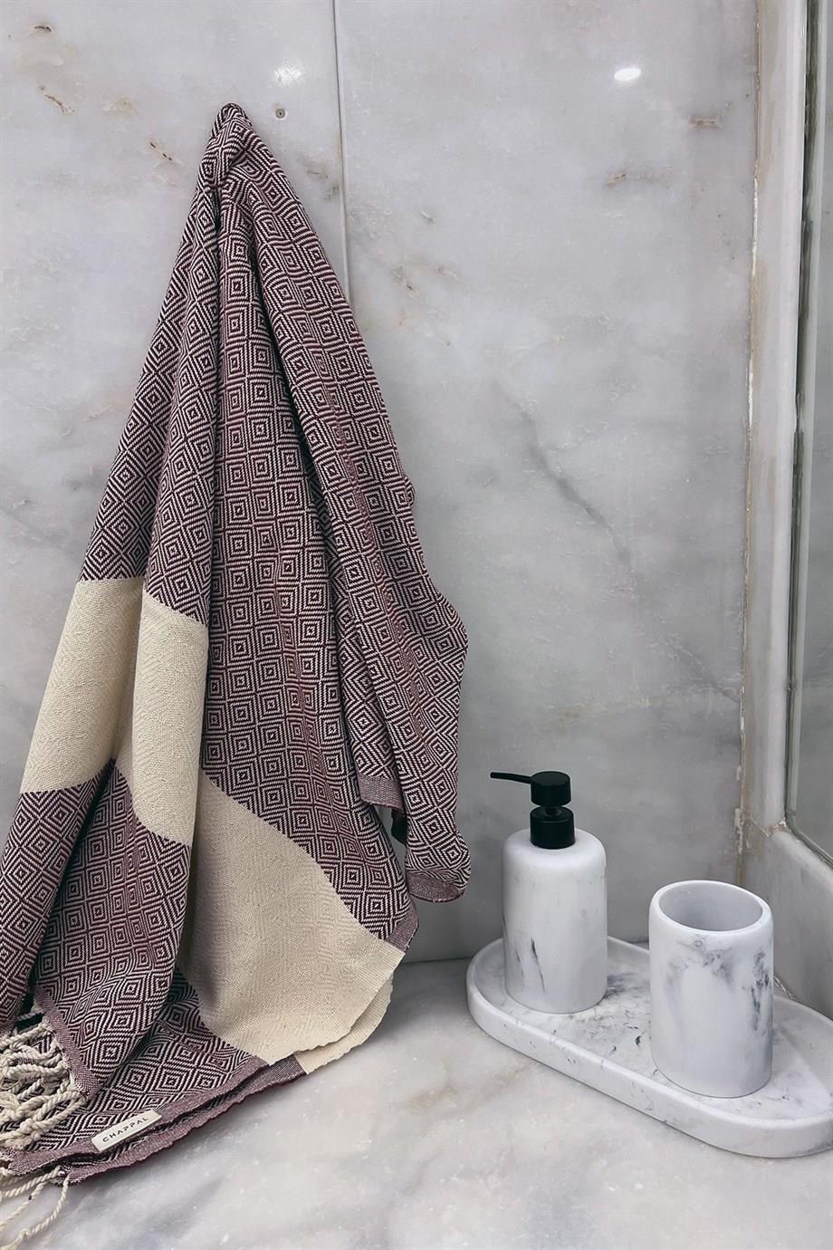 Elmas Desenli Peştamal Bordo