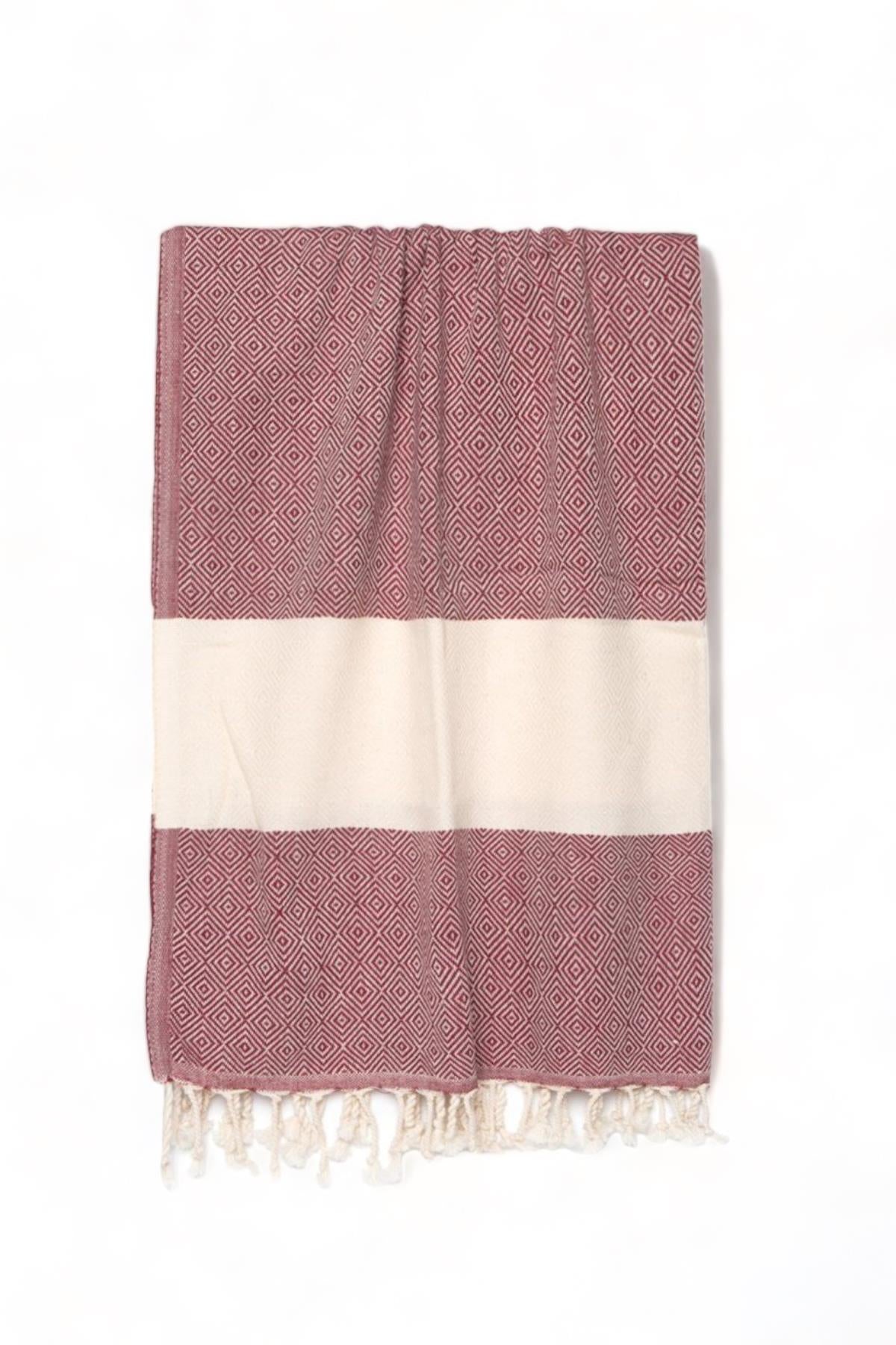 Elmas Desenli Peştamal Bordo