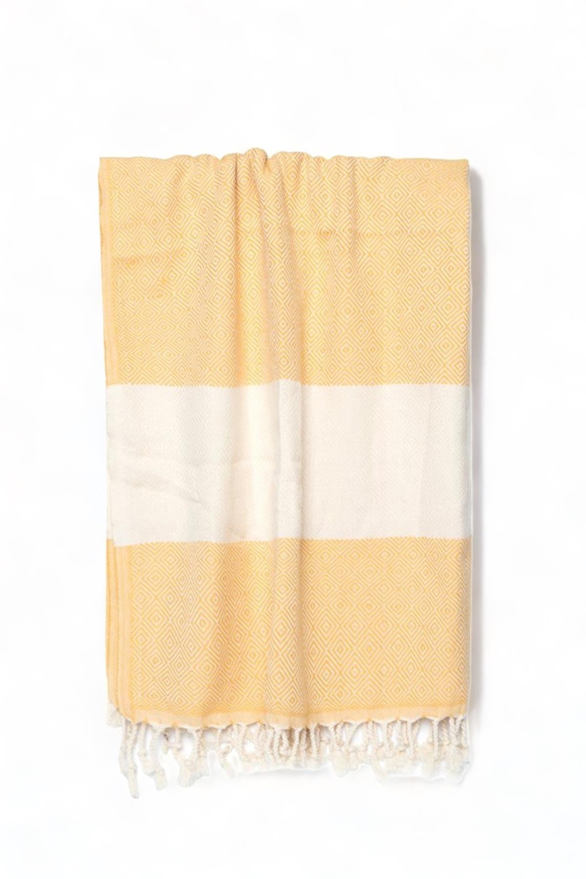 Elmas Desenli Peştamal Hardal