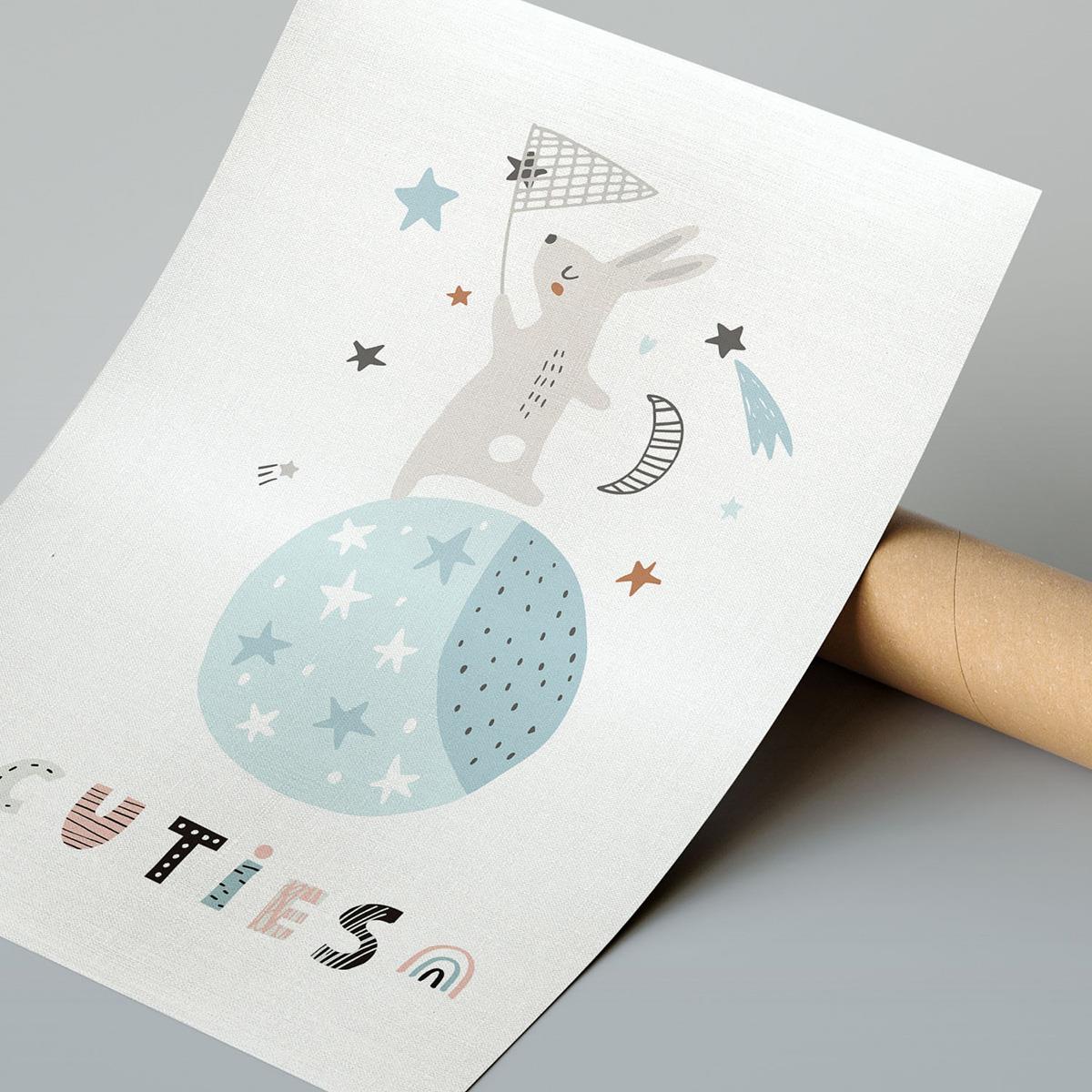 Erkek Tavşan Çerçeveli Poster