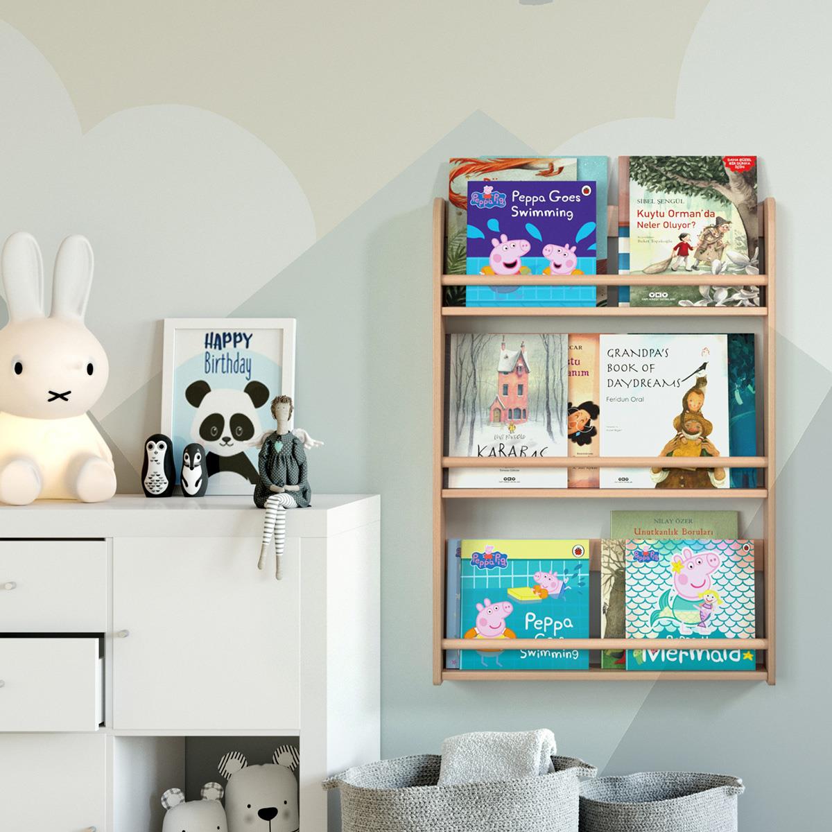 Fox 3'lü Duvar Rafı