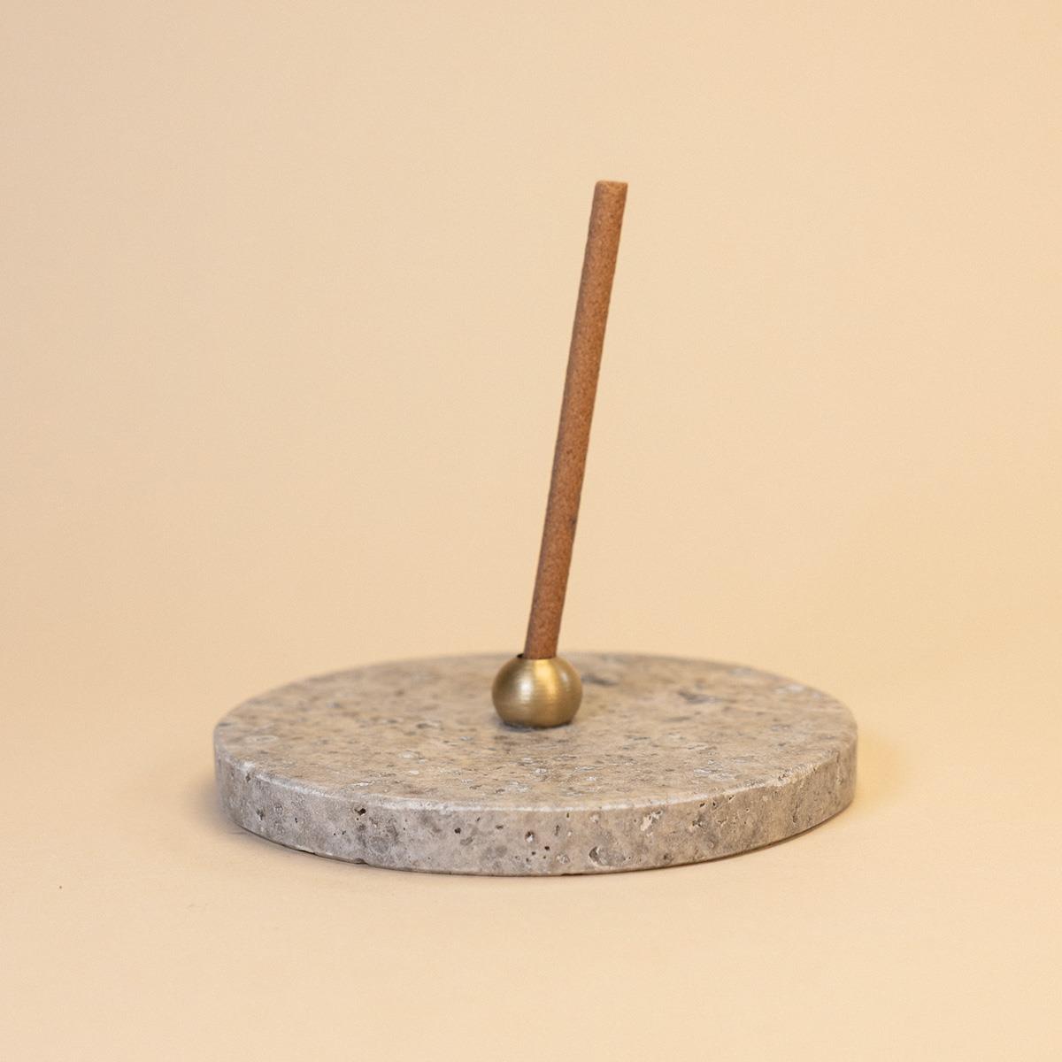 Silver Travertine Stick Incense Burner