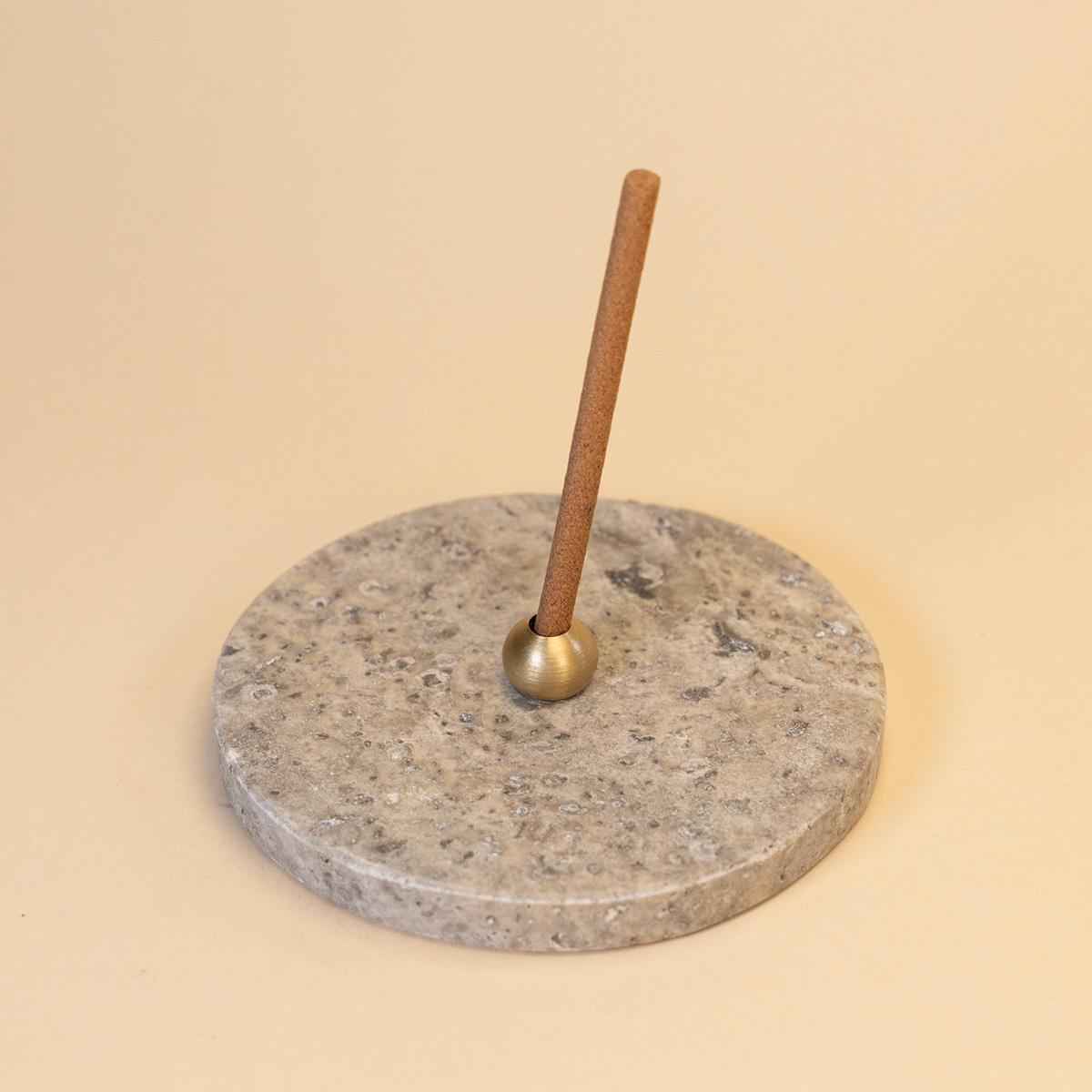 Silver Travertine Stick Incense Burner