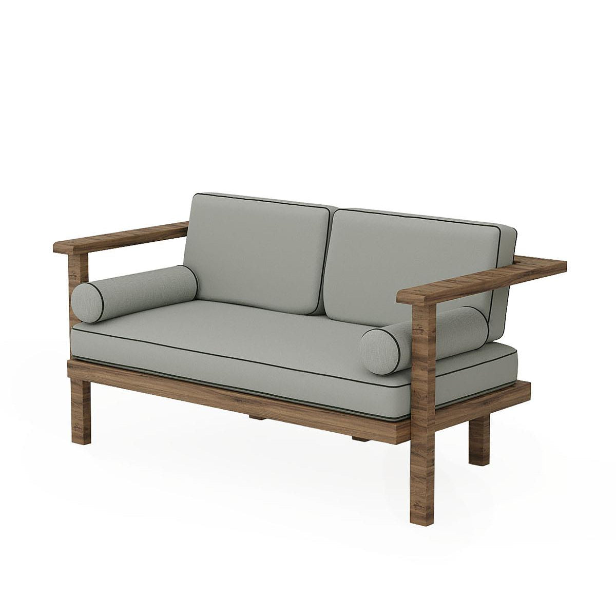 Harmony Iroko Wooden Two Seater Sofa