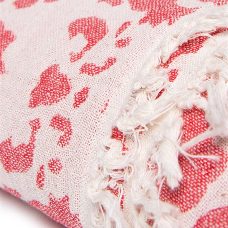 Jacquard Sofa Throw Red