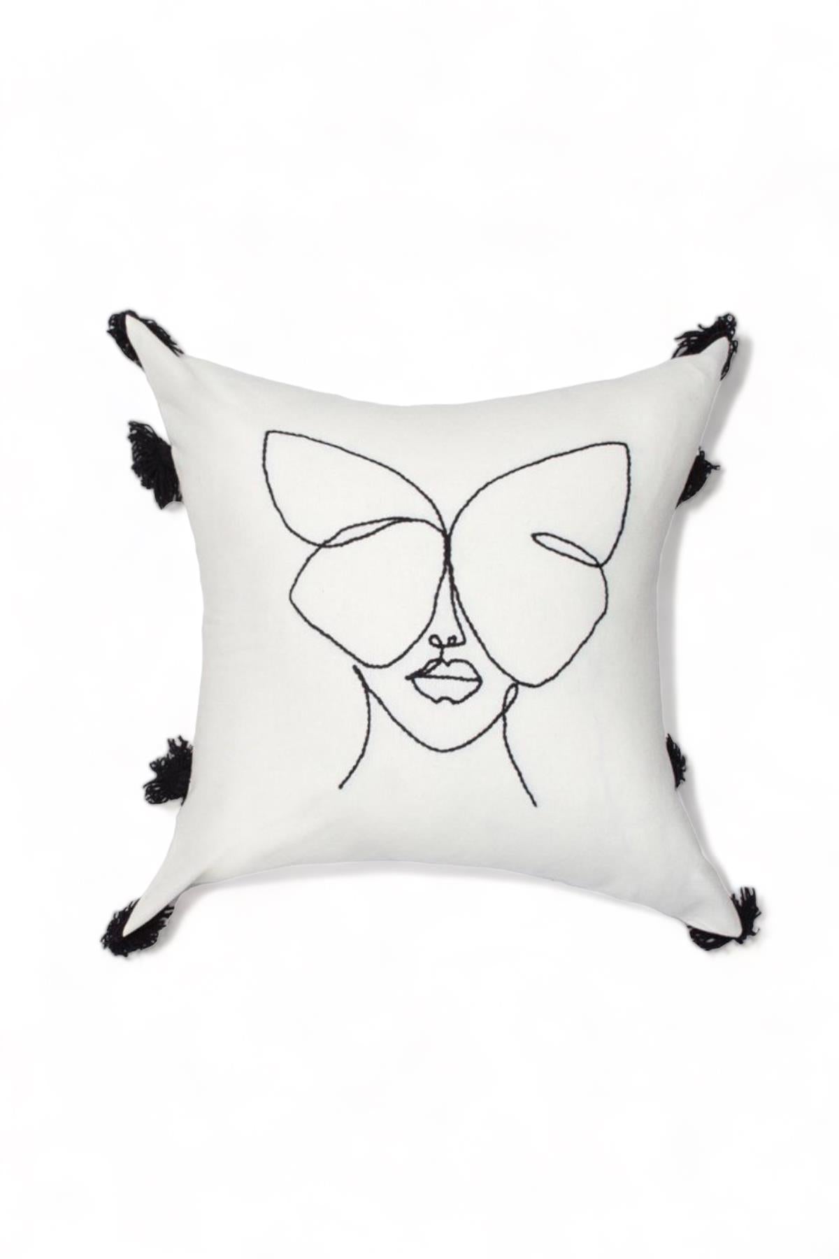 Throw Pillow Case with Female Figure