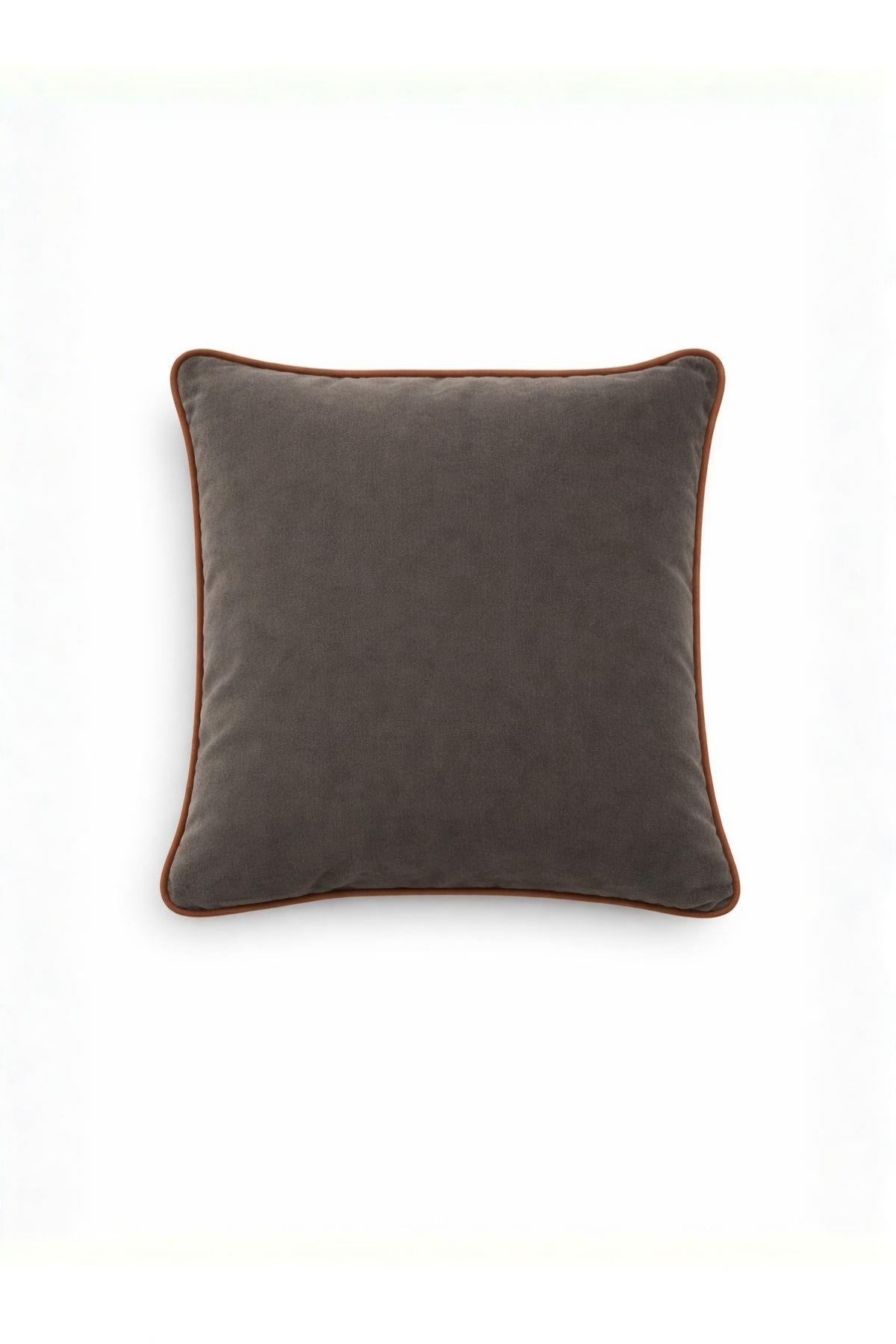 Kahverengi Biyeli Yeşil Kadife Kırlent