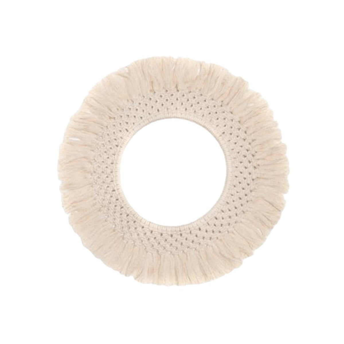 Cream Macrame Mirror