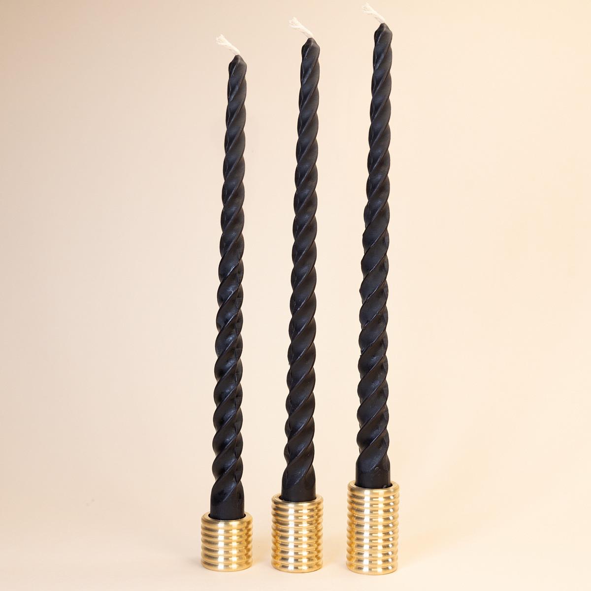 Lourdes Brass 3-Piece Candlestick