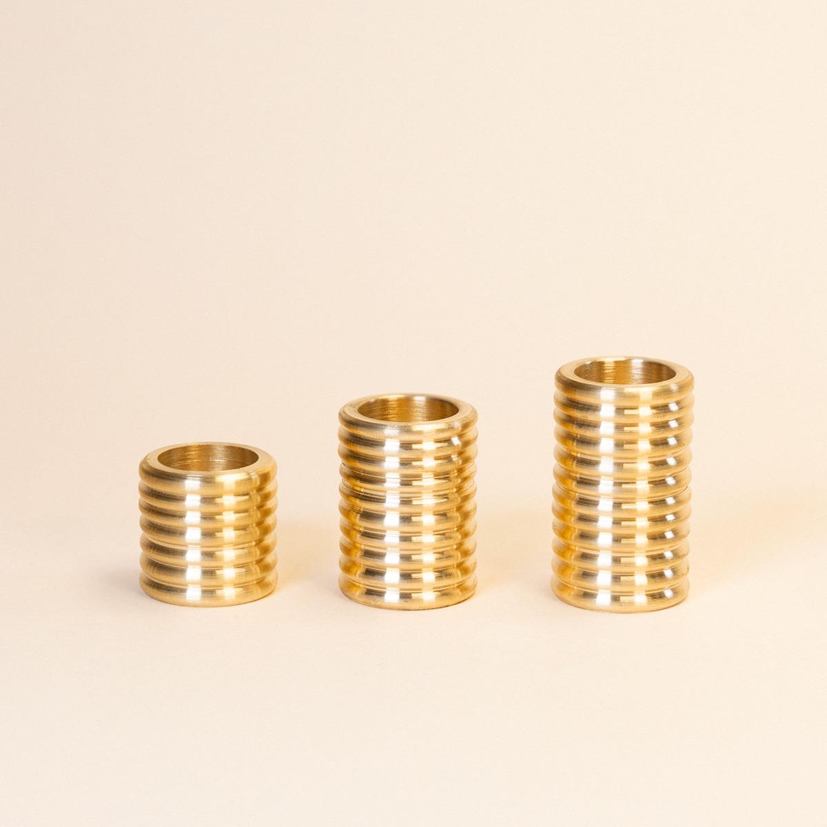 Lourdes Brass 3-Piece Candlestick