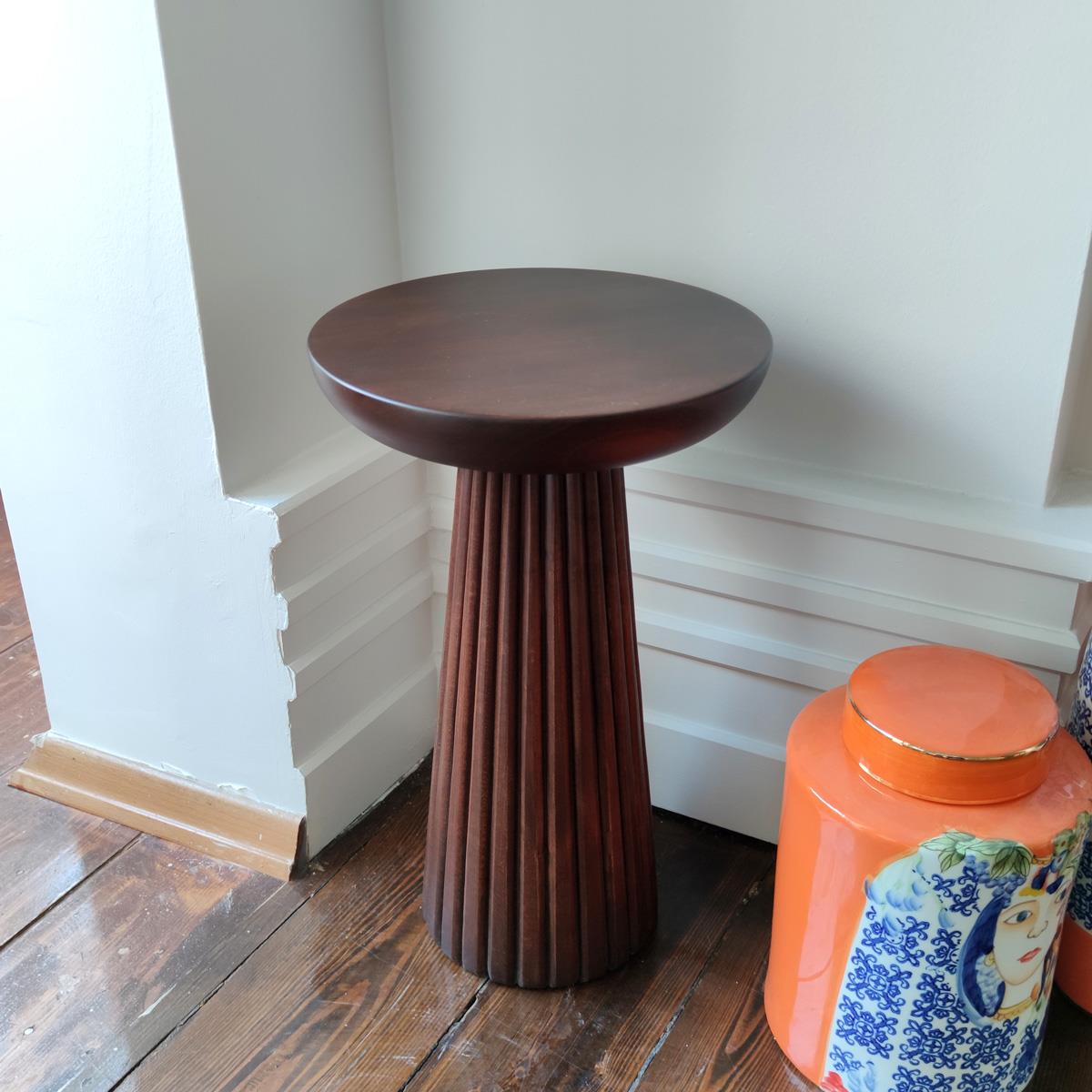 Mushroom Wooden Large Size Side Table