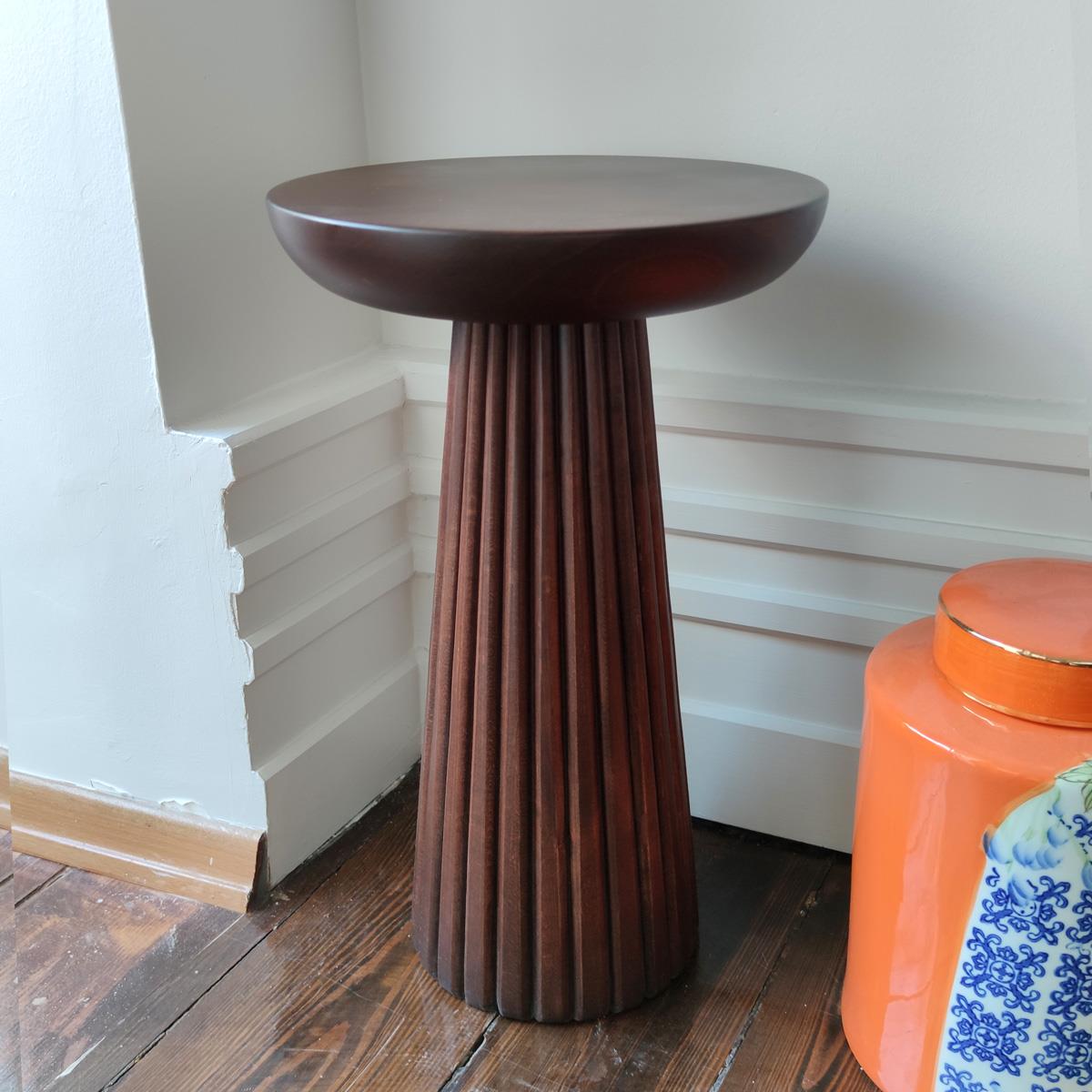 Mushroom Wooden Large Size Side Table