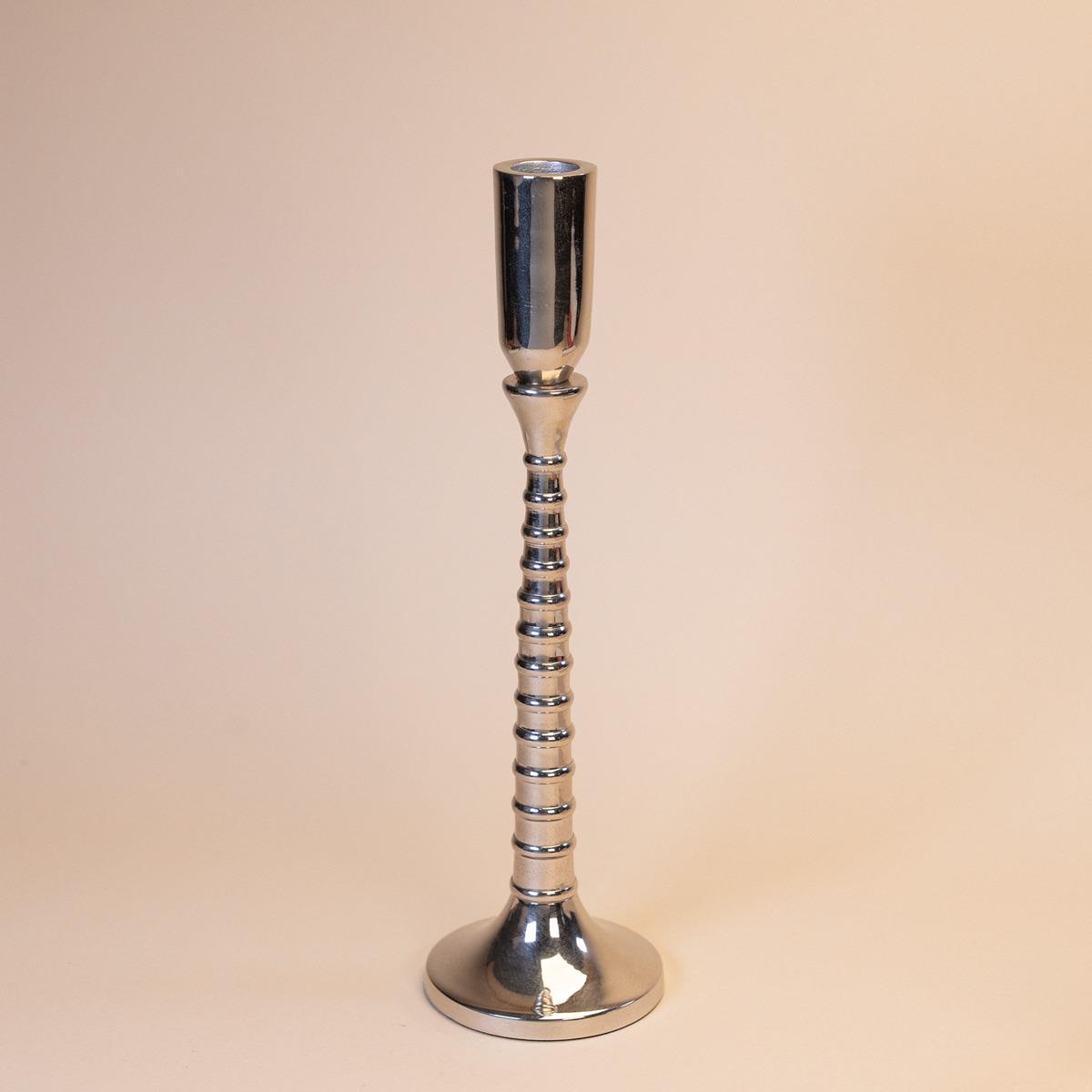 Metal Candlestick Silver Color 28 cm