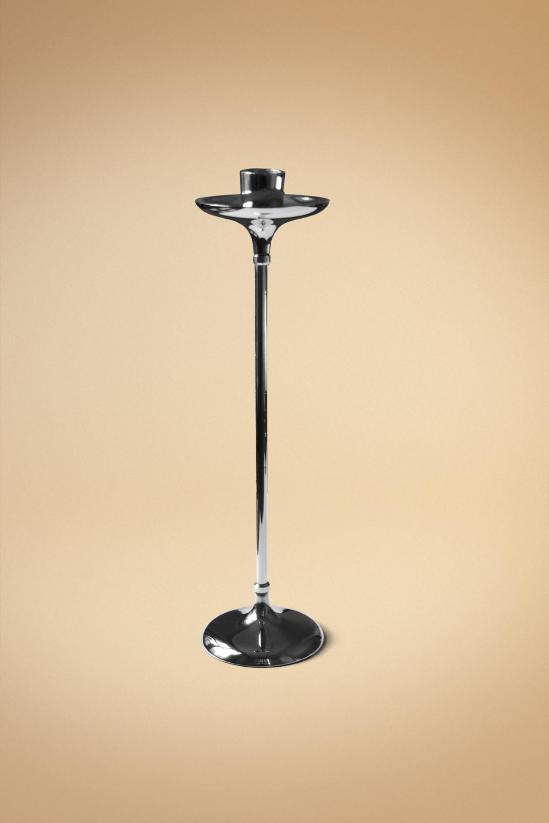 Metal Candlestick Silver Color 32 cm