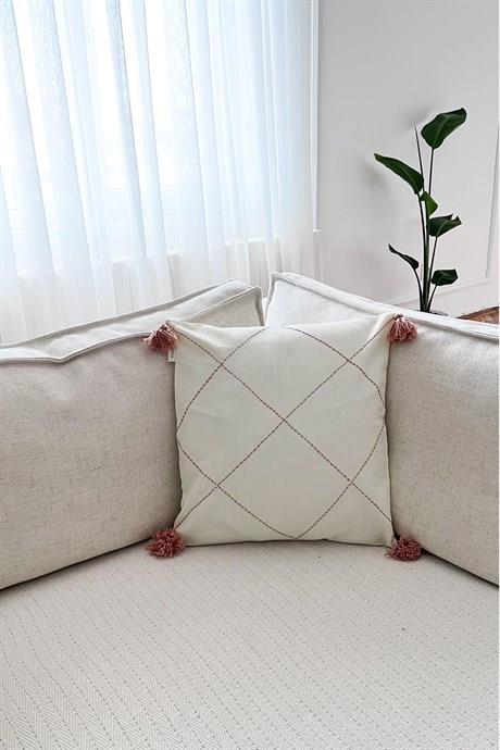 Nakışlı Kırlent Kılıfı Turuncu