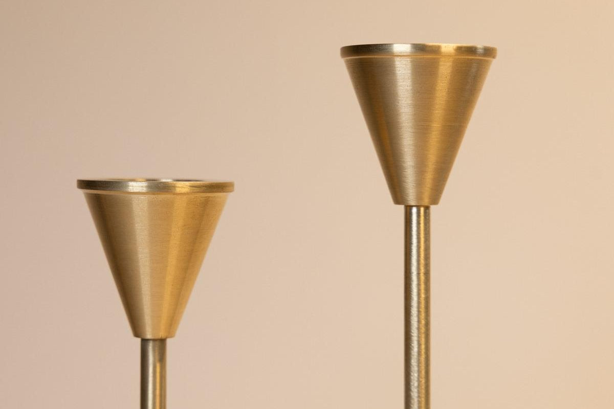 Pirinç El Yapımı Konik Şamdan