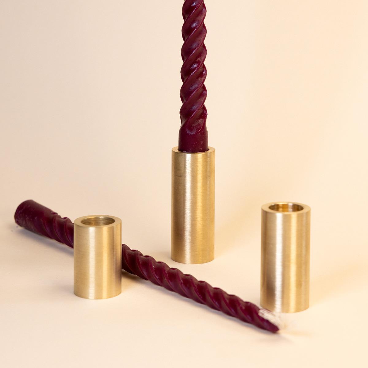 Ravello Brass 3-Piece Candlestick