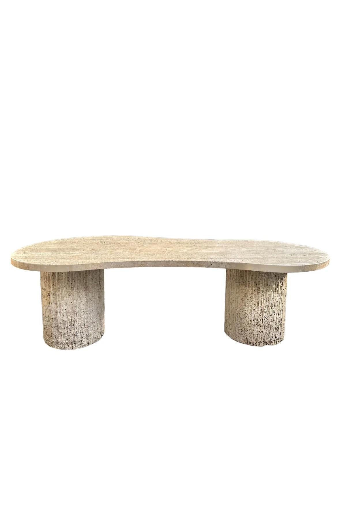 Striped Travertine Coffee Table