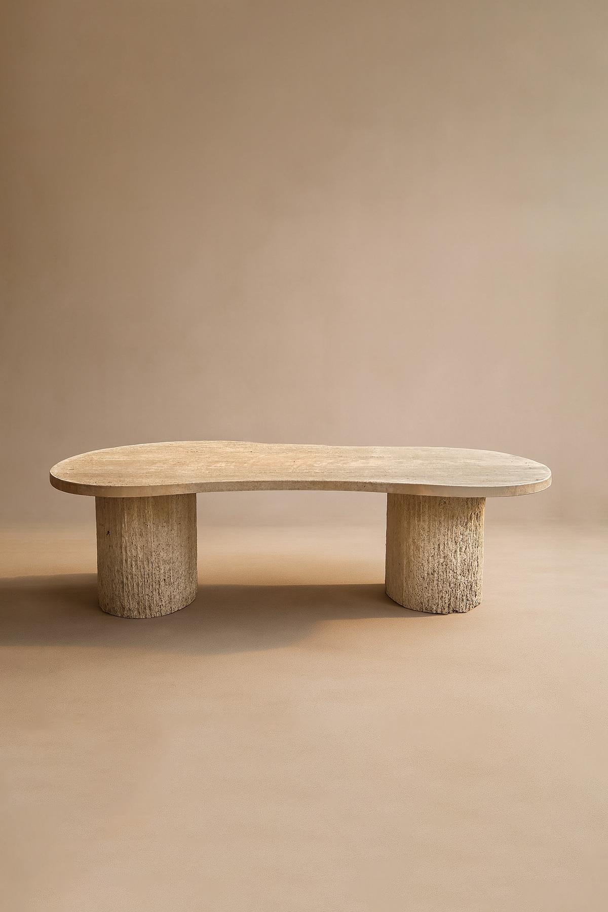 Striped Travertine Coffee Table