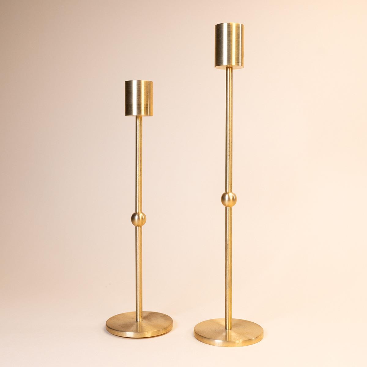 Tiffany Brass 2-Piece Candlestick