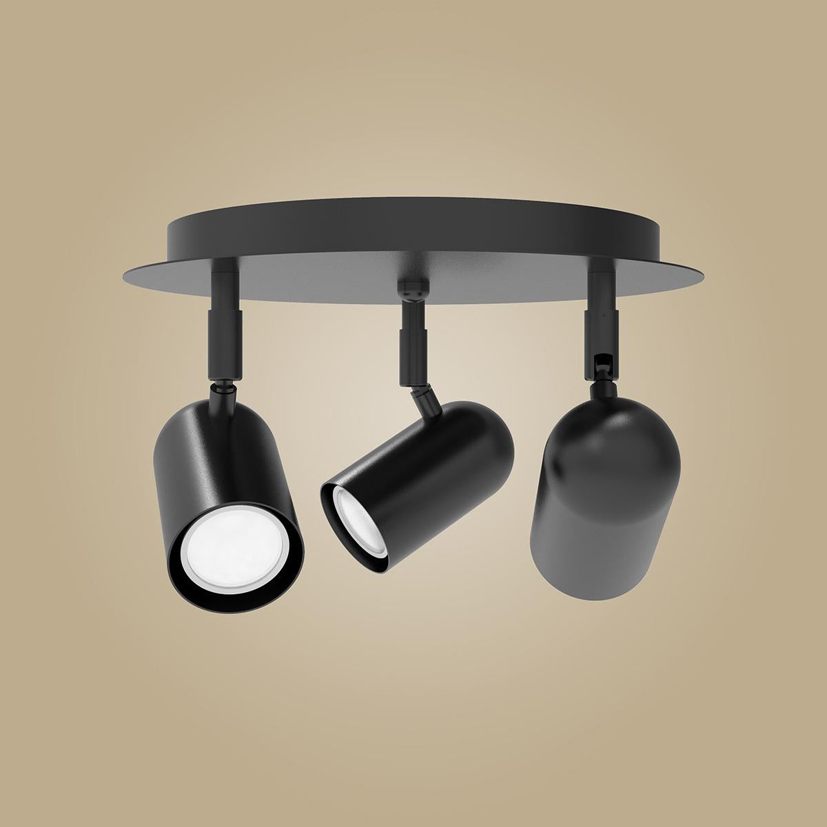 Üçlü Lazer Spot Serisi Mat Siyah