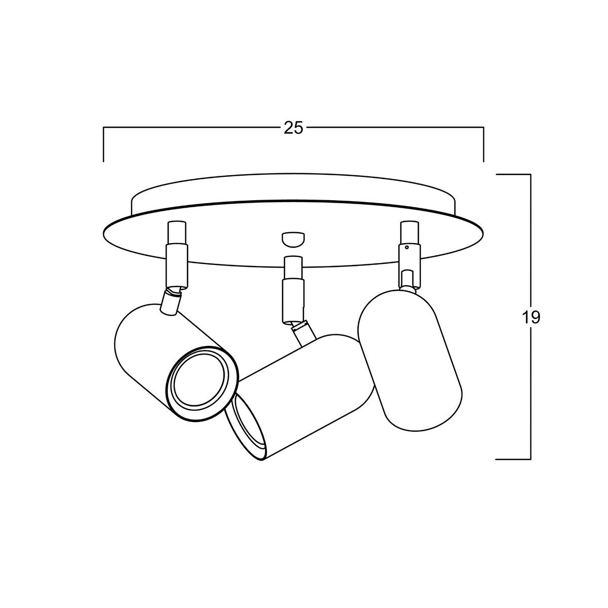 Üçlü Lazer Spot Serisi Mat Siyah