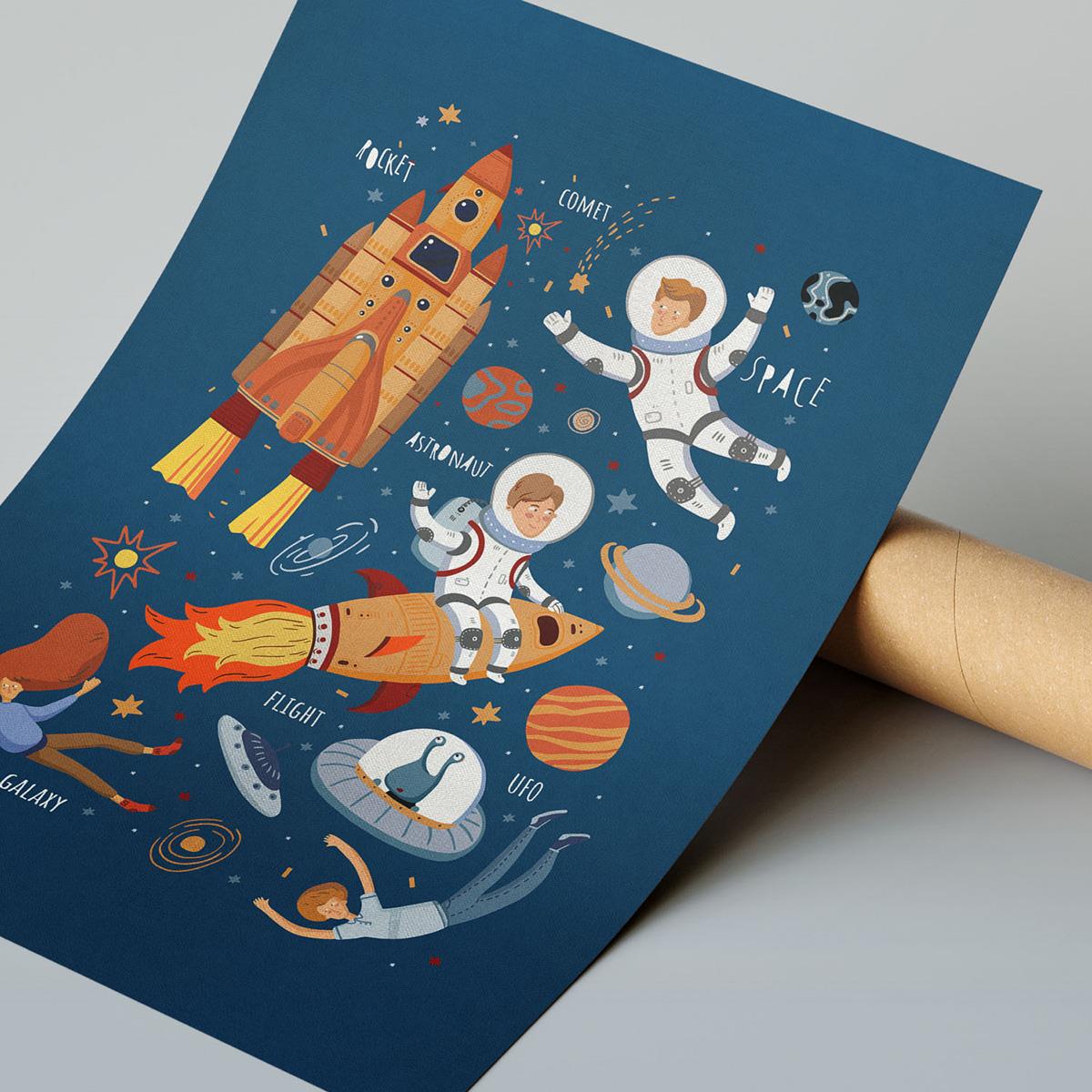 Uzay Çerçeveli Poster