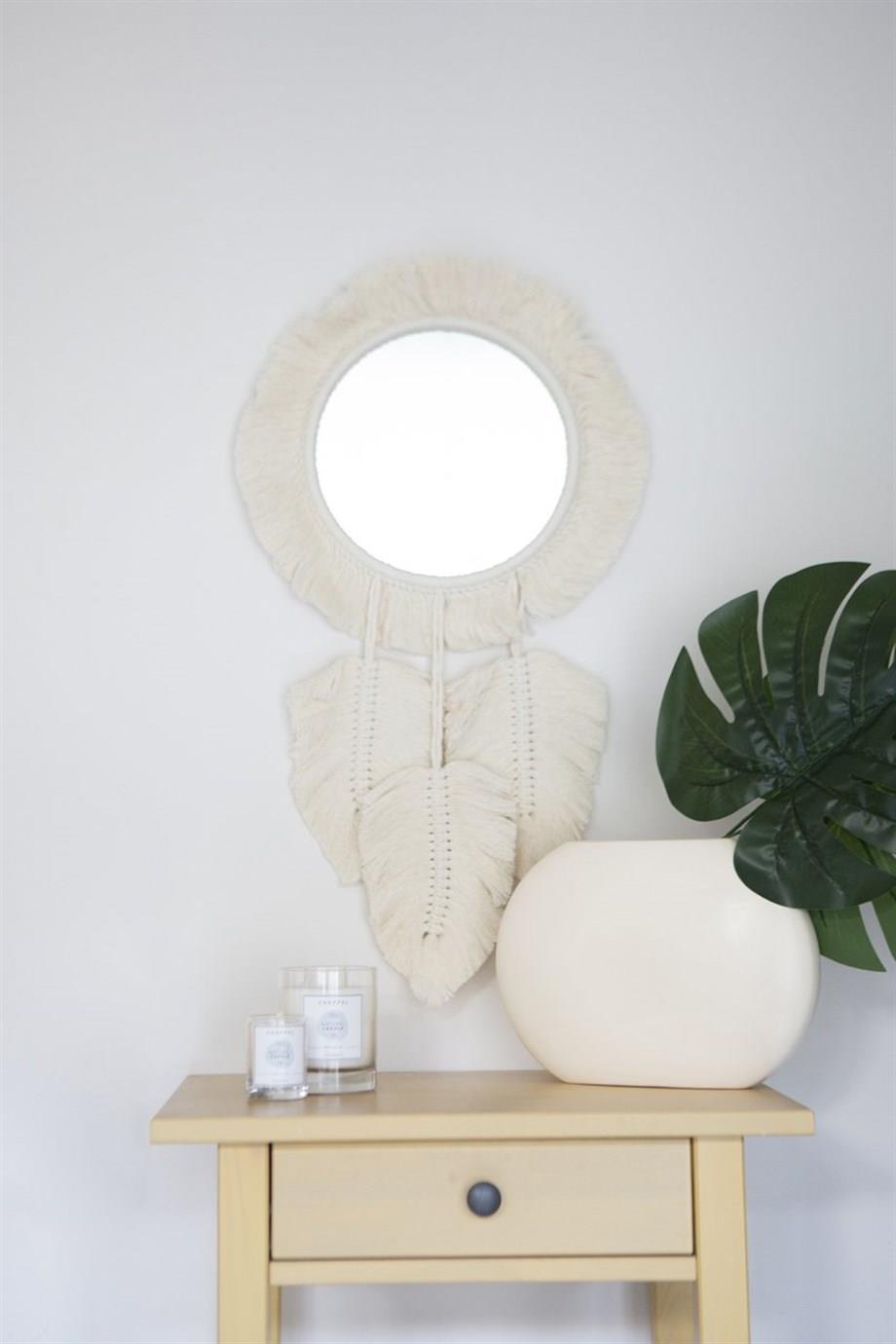 Leaf Patterned Bohemian Mirror