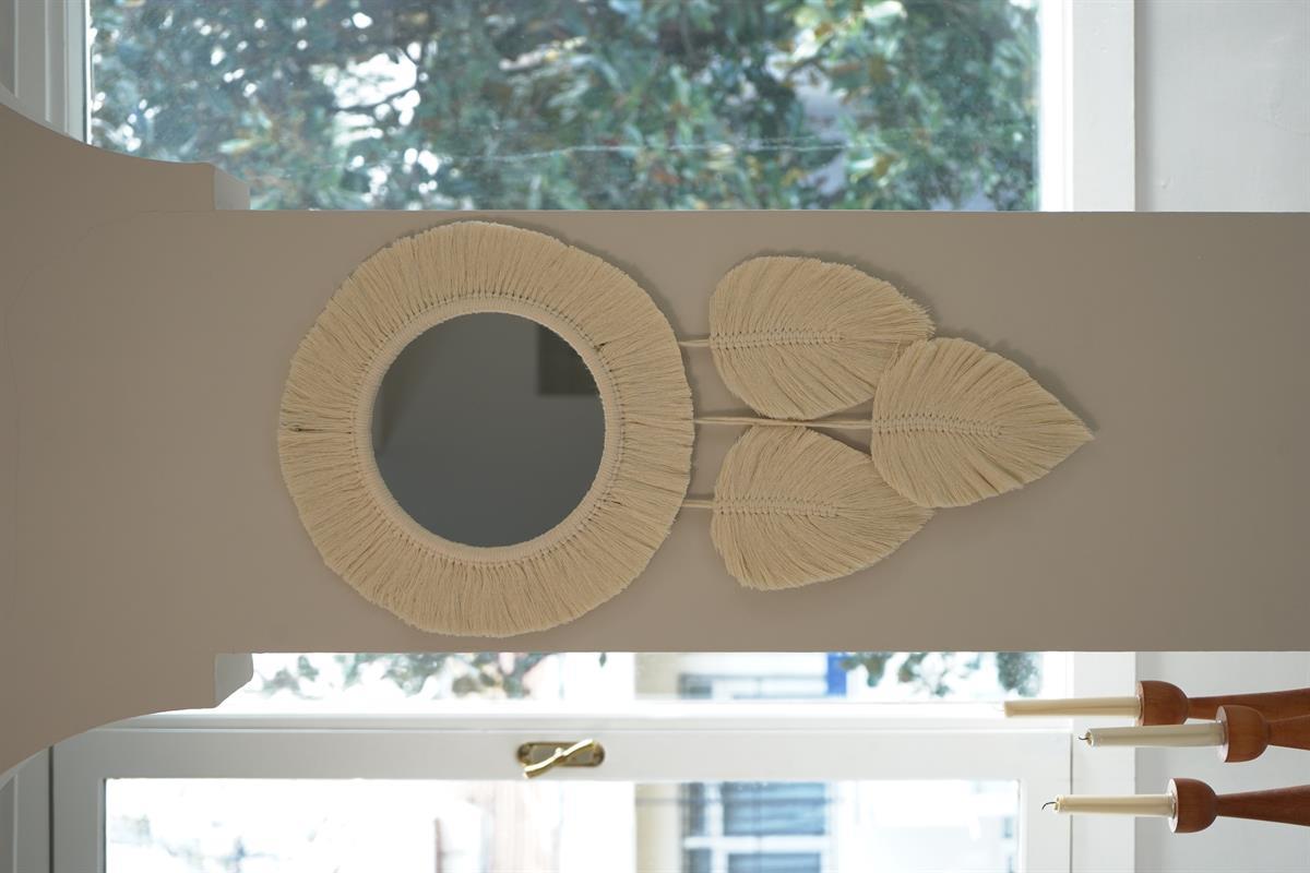 Leaf Patterned Bohemian Mirror