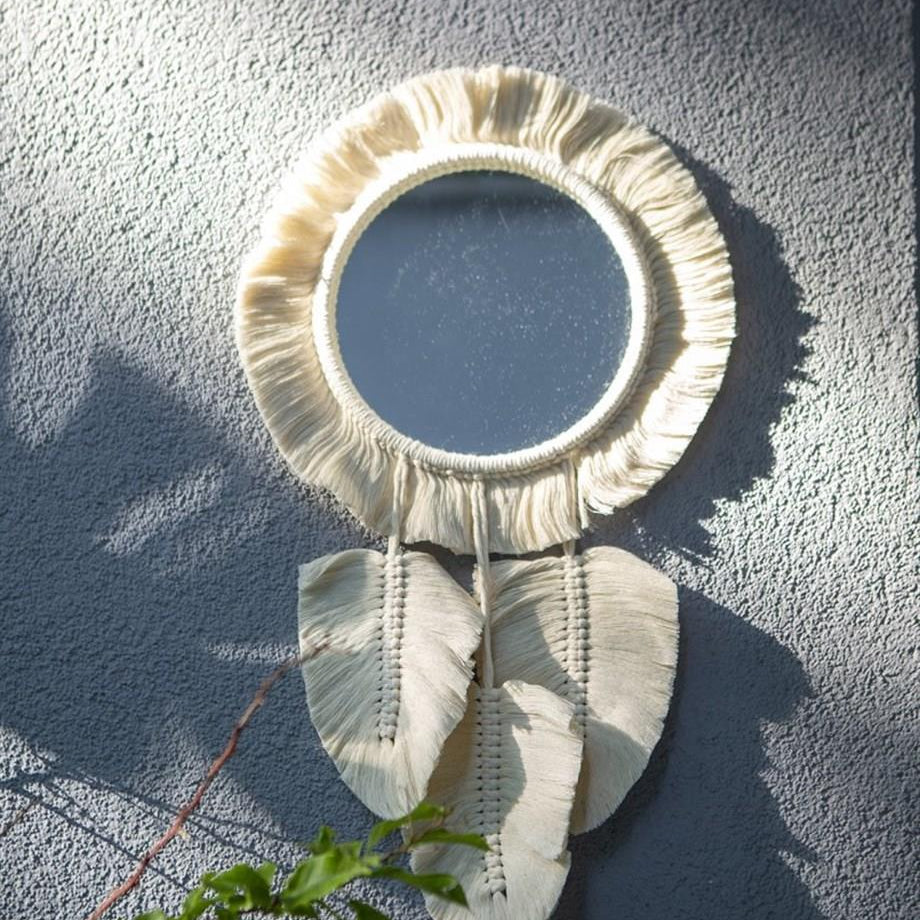 Leaf Patterned Bohemian Mirror