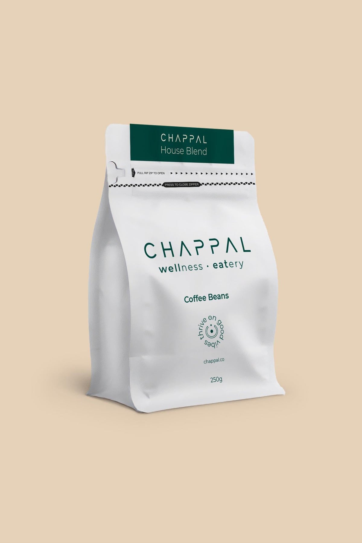 Chappal House Blend 250 gram kahve çekirdeği ambalajı