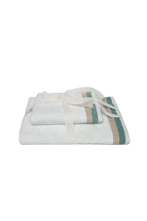 Set of 2 Bordered Towels Mint