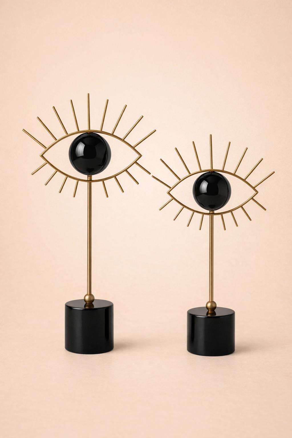 2'li Evil Eye Obje Siyah