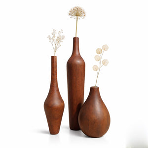 Zenith Curves – Three-Piece Wooden Vase Set
