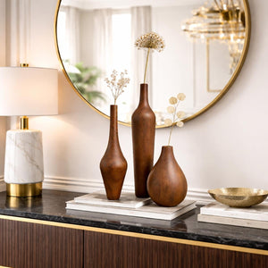 Zenith Curves – Three-Piece Wooden Vase Set