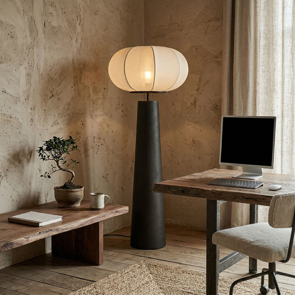 Strata Metal Gövdeli Beton Efektli Lambader 155 Cm - 6
