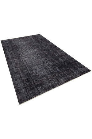 Antique Patterned Black Hand Woven Carpet