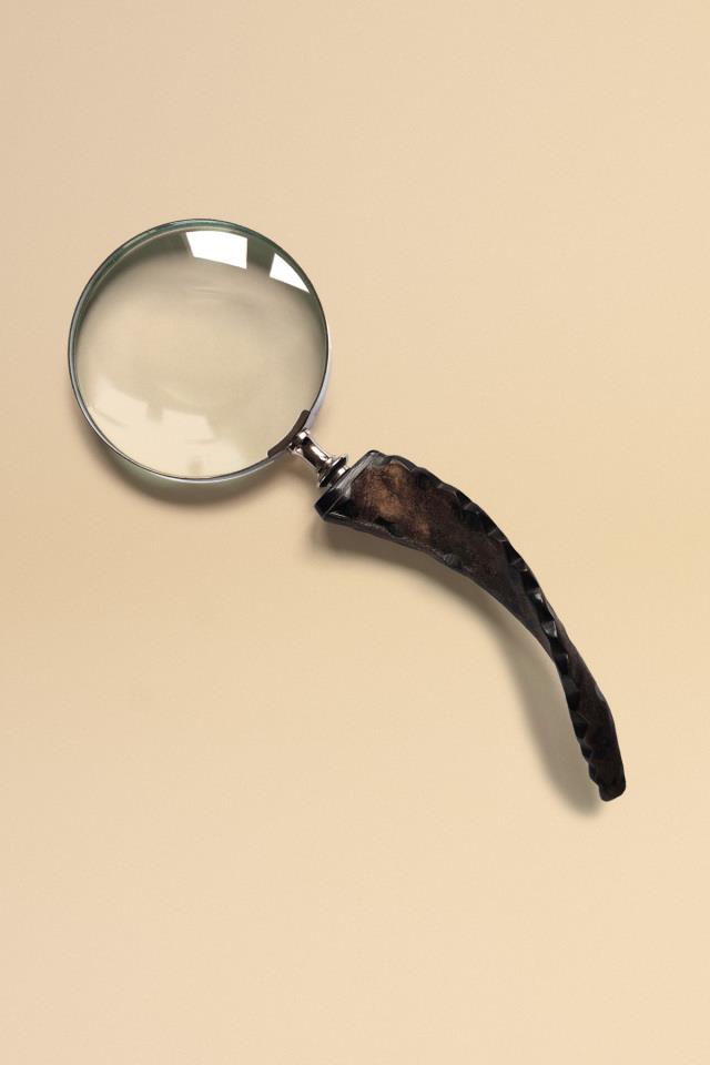 Boynuz Saplı Büyüteç Kahverengi