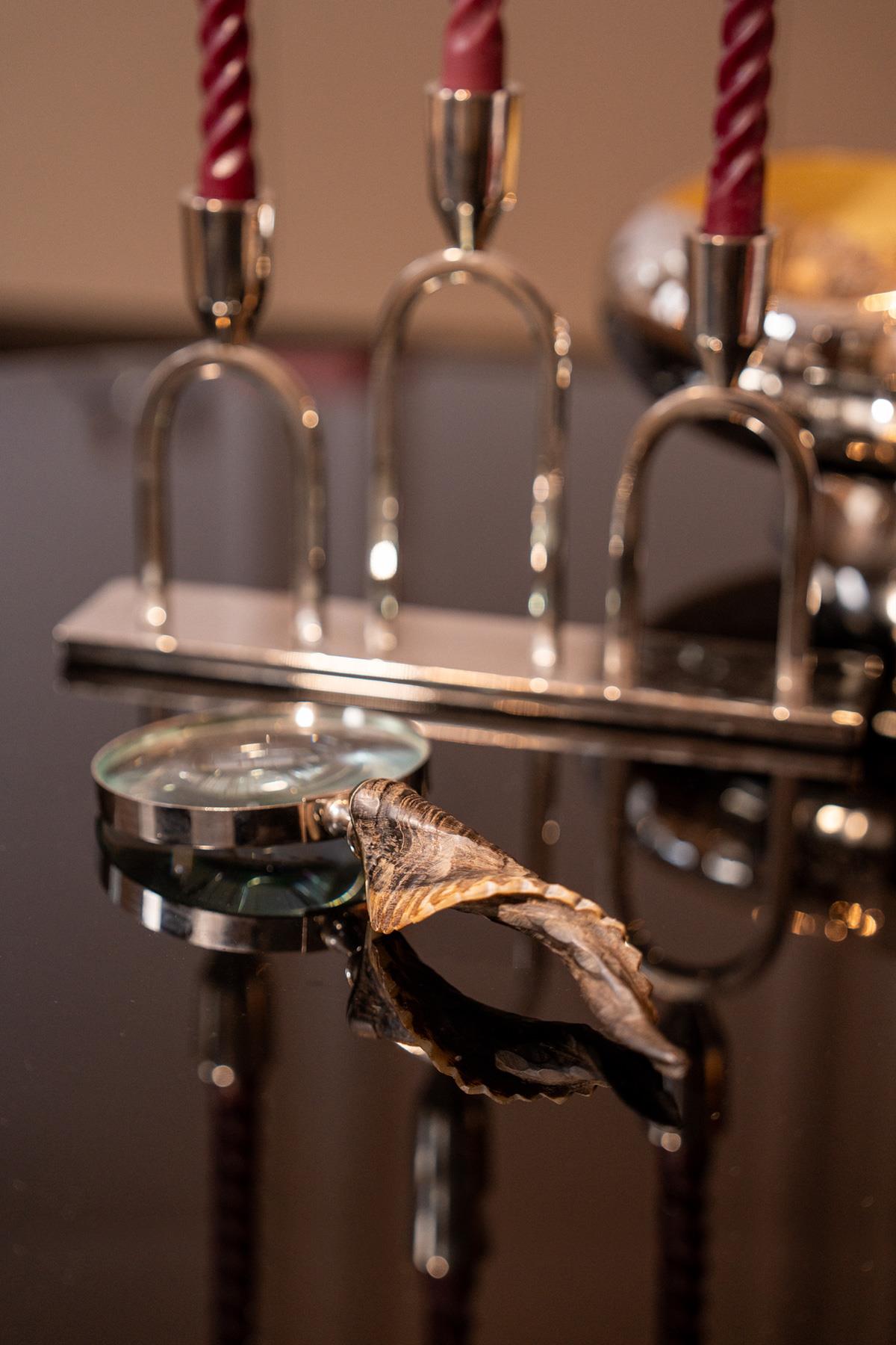 Boynuz Saplı Büyüteç Kahverengi