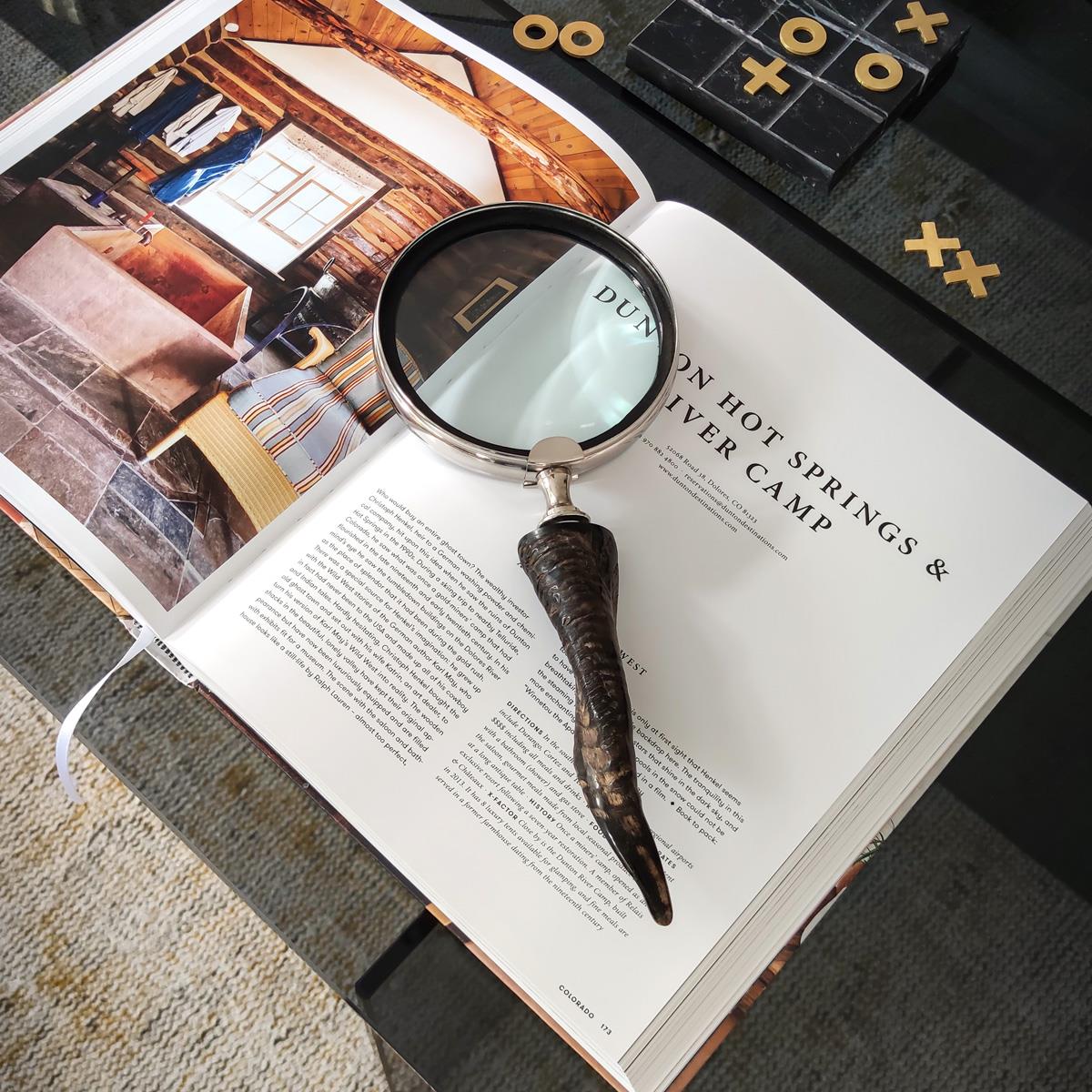 Boynuz Saplı Büyüteç Kemik