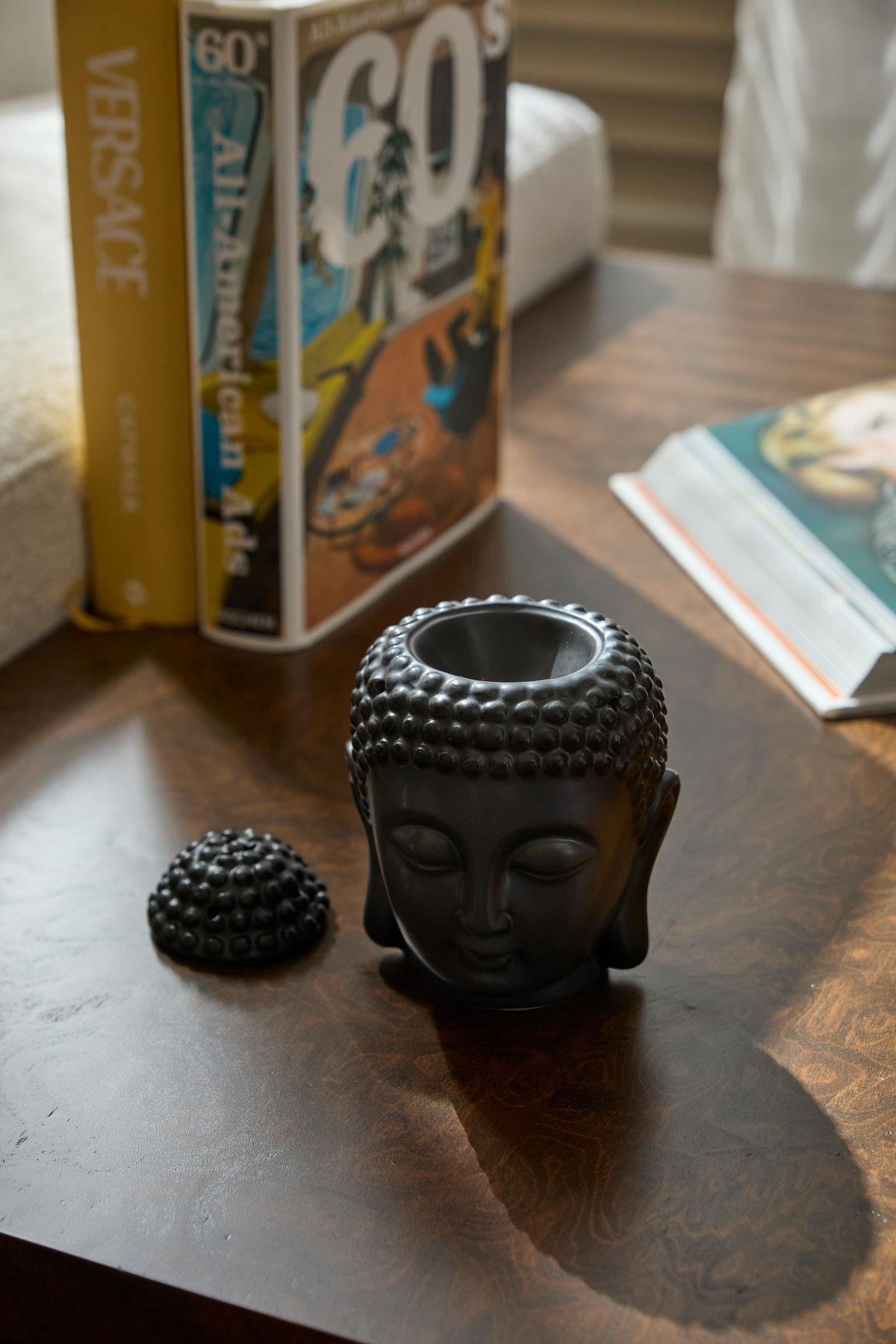 Buddha Temalı Buhurdanlık Siyah